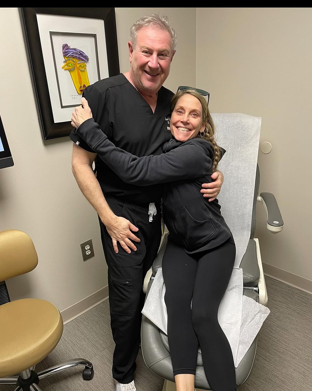 Instagram post by Dr. David Whiteman: Are you this happy to see your doctor?? Call us and join the family! 770-622-9100. #plasticsurgeon #happypatienthappydoctor 😍