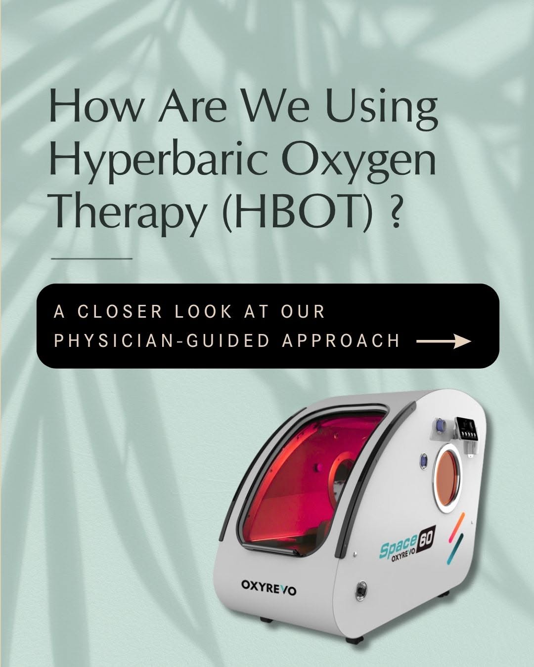 Instagram post by Dr. David Yew: How are we using hyperbaric oxygen therapy (HBOT) in our practice? 🤔 From supporting post-treatment recovery to helping with wound healing …