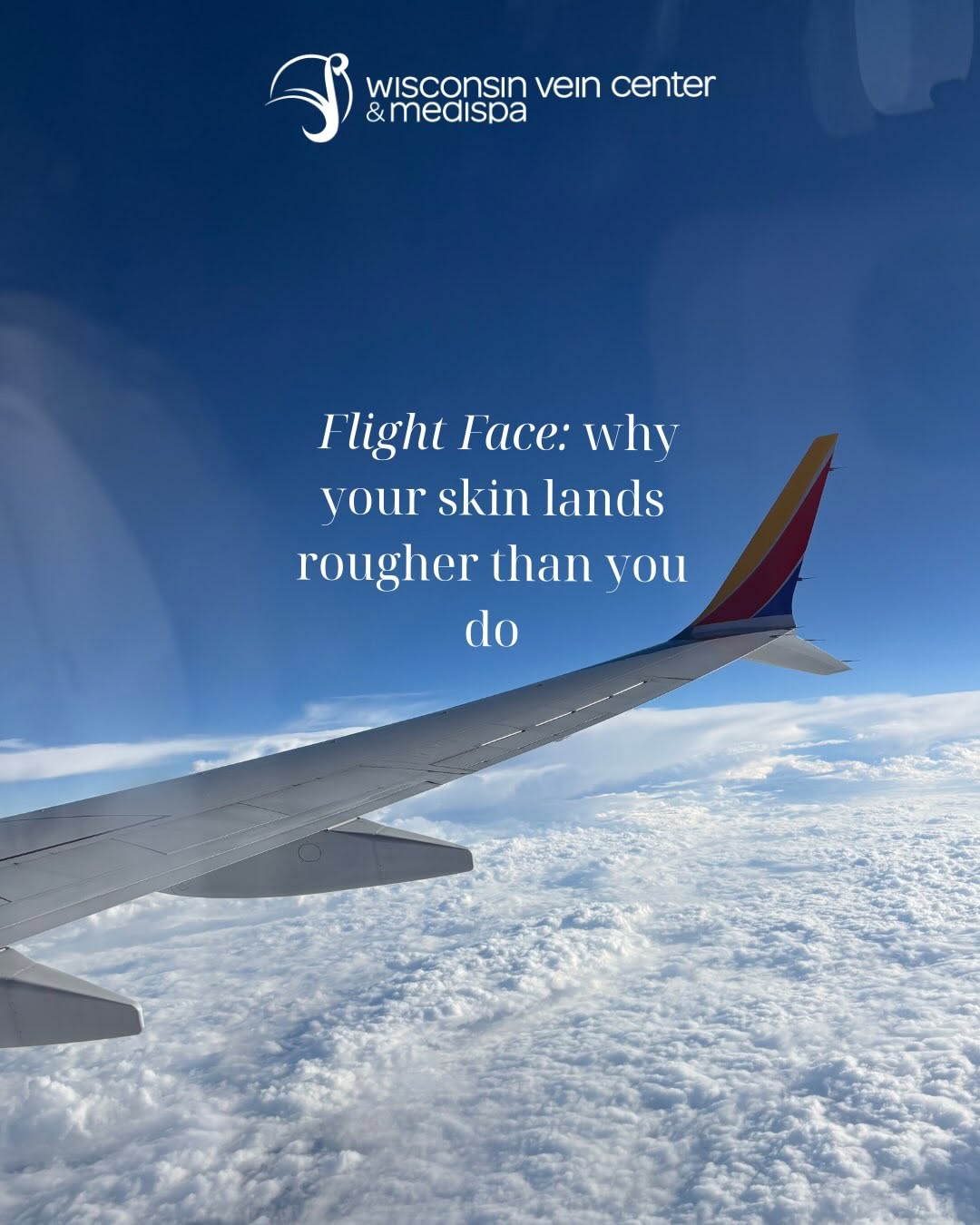 Instagram post by Dr. Deborah Manjoney: Cabin air, cabin pressure, and hours in one seat all leave a mark. Here are the real reasons behind why and what actually helps! #travelskin…