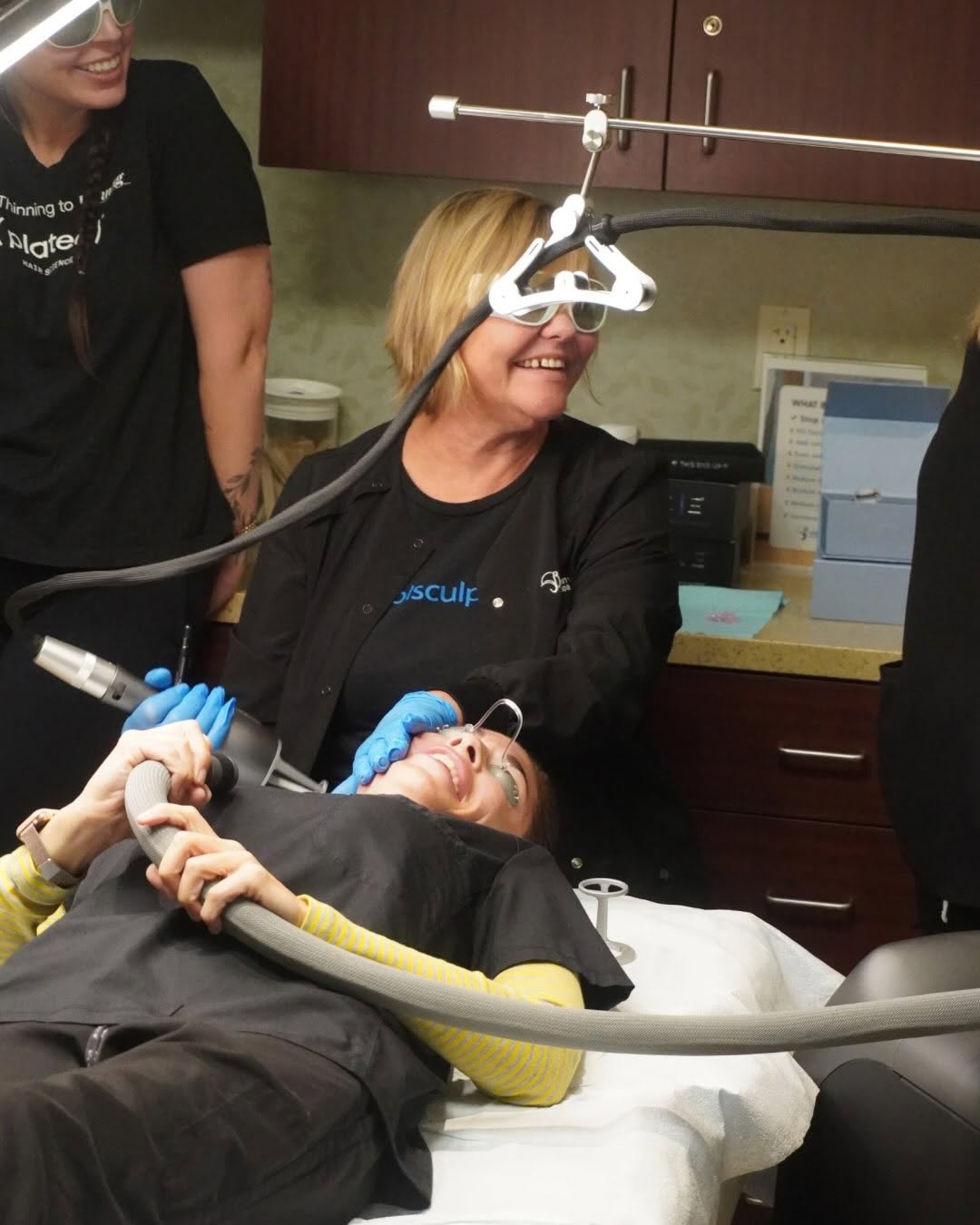 Instagram post by Dr. Deborah Manjoney: We had an amazing time at our staff training last week! We were taught by clinical educator Pam, from Aesthetic Management Partners, about o…