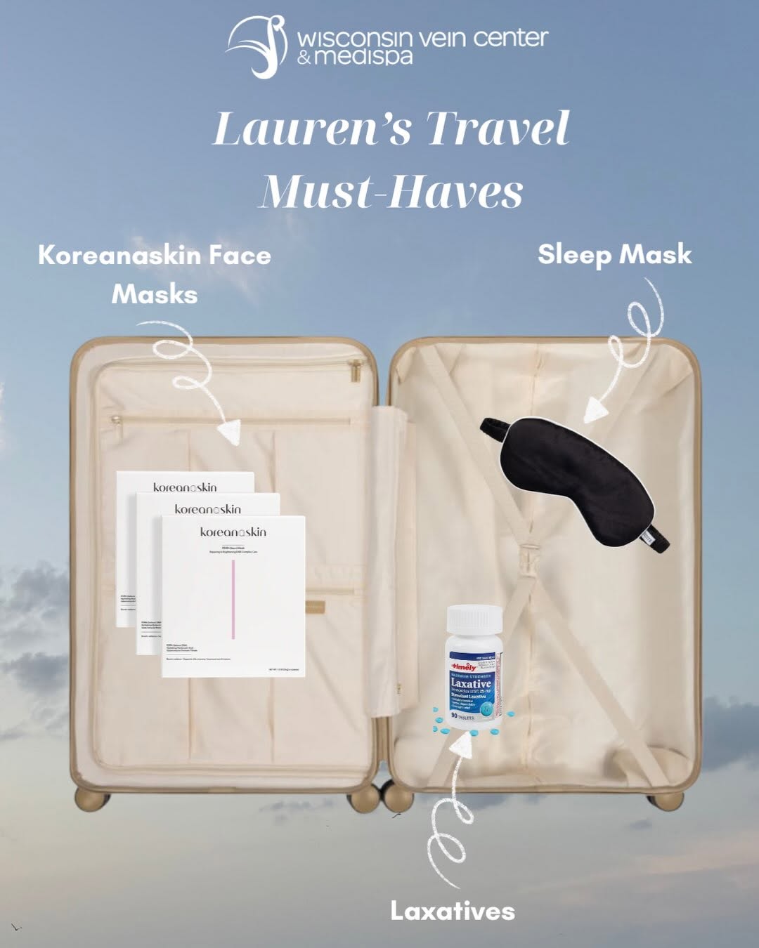 Instagram post by Dr. Deborah Manjoney: Packing list: ✅. Here’s the 3 things we need at all times when traveling! Steal some for yourself😉