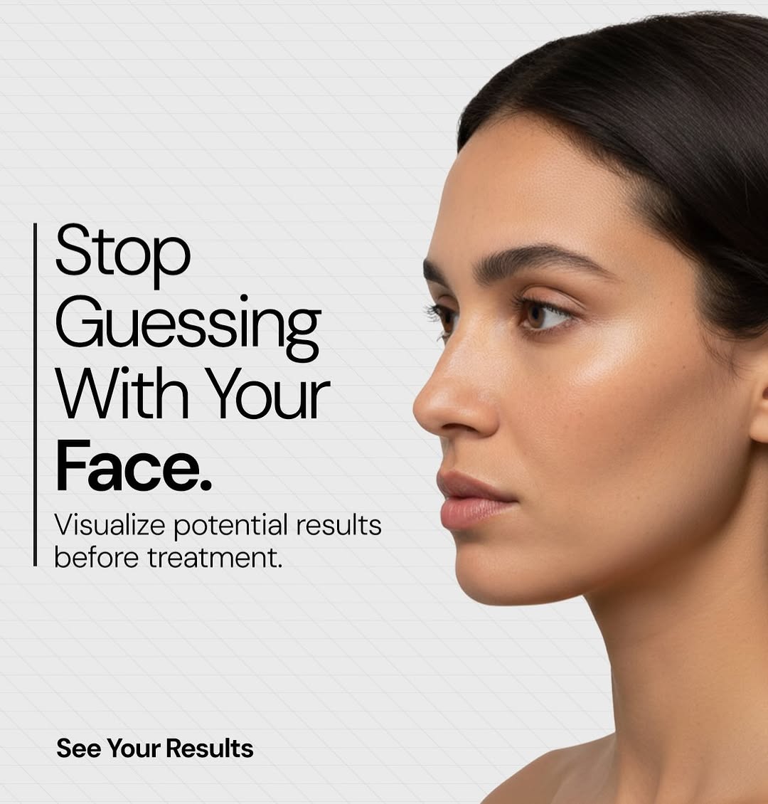 Instagram post by Dr. Deborah Marciano, DO: Stop guessing. Upload one photo and see what aesthetic treatments could look like on you. 30 seconds, free, no commitment. https://aglss.ai/…