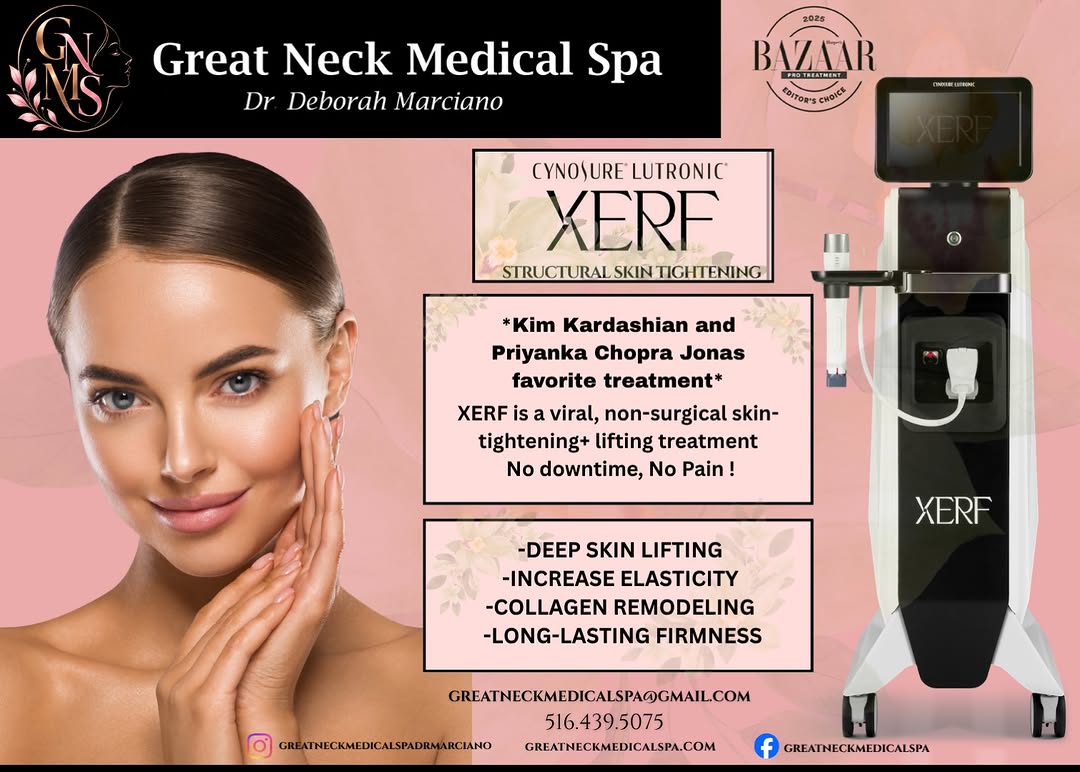 Instagram post by Dr. Deborah Marciano, DO: XERF SKIN TIGHTENING - Lift, tighten and rejuvenate your skin without surgery. XERF uses advanced radio frequency technology to stimulate co…
