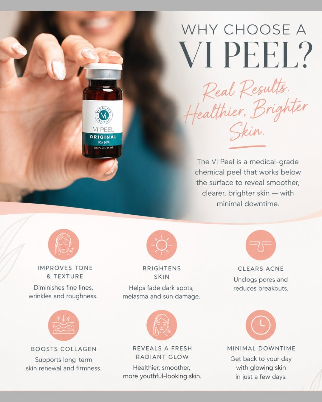 Instagram post by Dr. Deborah Pan: SEPTEMBER = PEEL SEASON Why choose a VI Peel? Because beautiful skin starts beneath the surface. This medical-grade chemical peel helps impr…