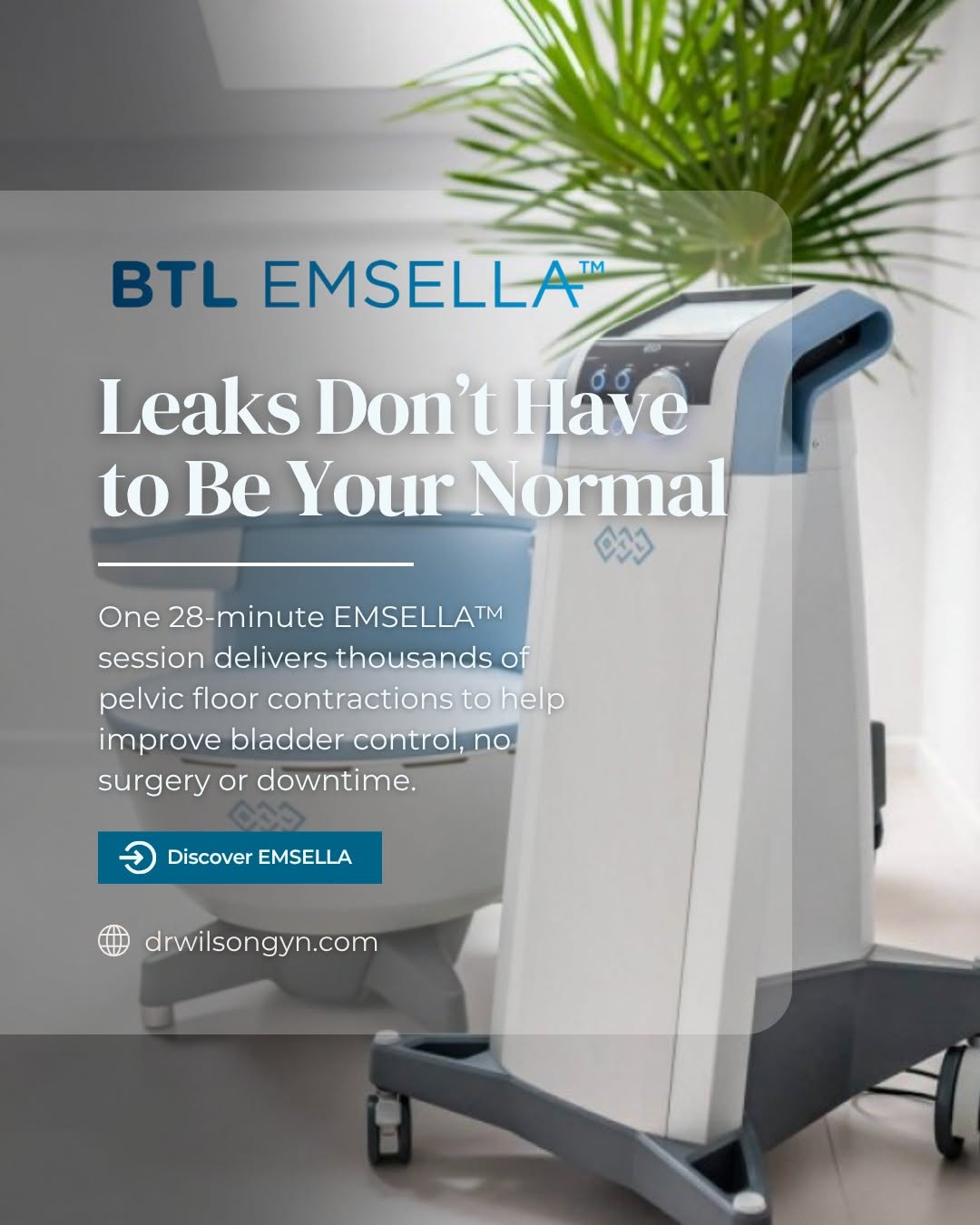 Instagram post by Dr. Deborah Wilson: Laughing, sneezing, working out… bladder leaks have a way of showing up at the worst times. But they don’t have to become your new normal. �…