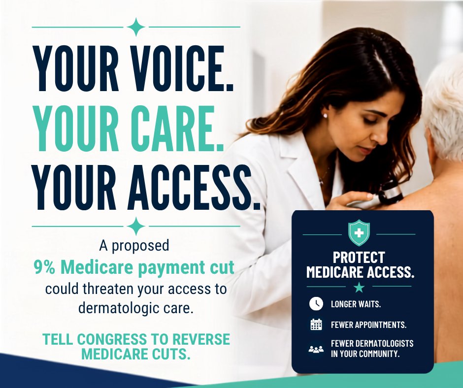 Instagram post by Dr. Debra Babich: 🚨 Help Protect Access to Dermatologic Care 🚨 Proposed Medicare payment cuts could make it harder for patients to access the care they need…