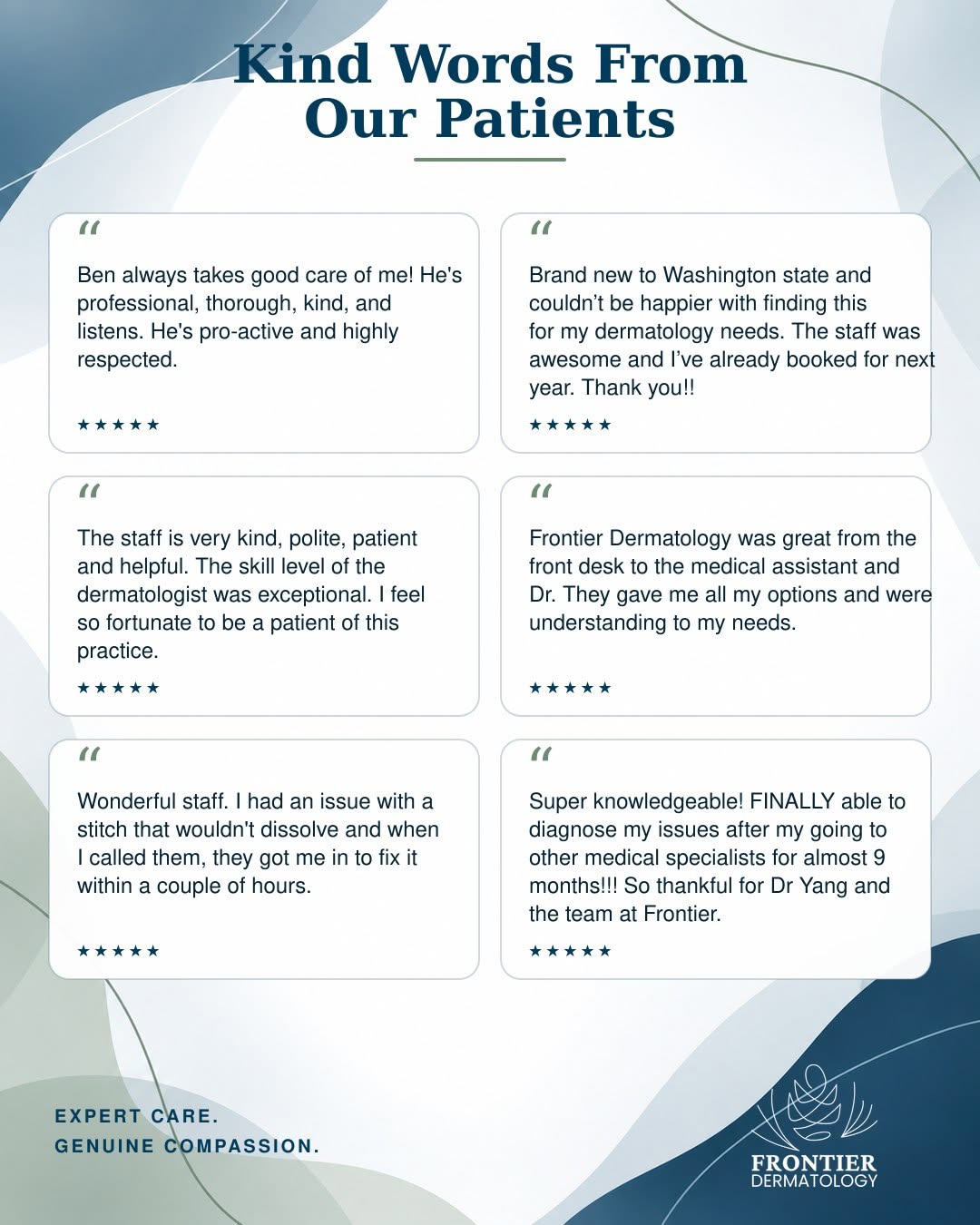 Instagram post by Dr. DeEtta M. Gray: Kind words from our patients mean so much to us. 💙 From the moment you arrive, our goal is to provide knowledgeable, compassionate care whi…