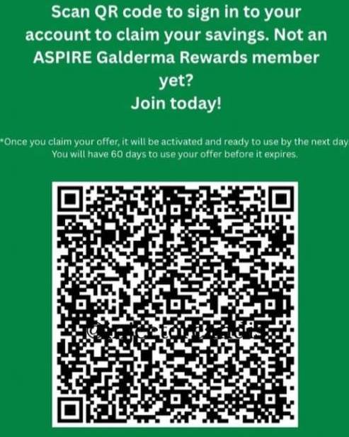 Instagram post by Dr. Deirdre M. Rhoad: Get It While It Lasts: $50 off Dysport Coupon! Scan this QR code to log in to your account on the *Aspire Rewards app* and SAVE $50 on Dyspo…