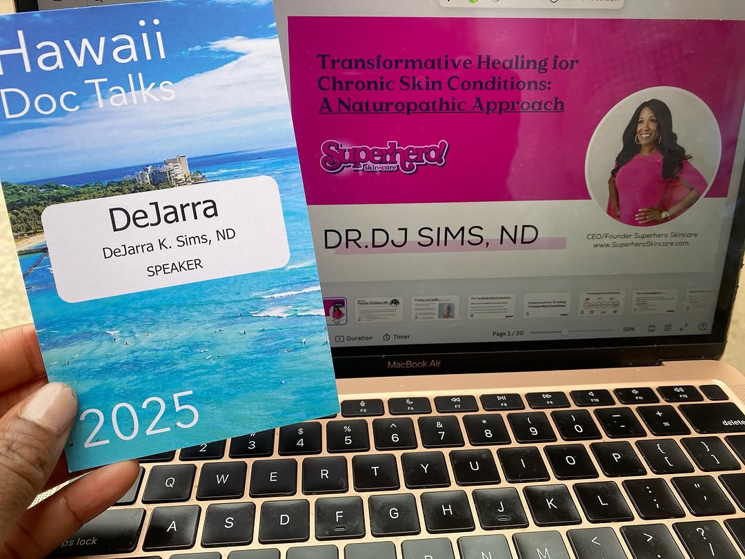 Instagram post by Dr. DeJarra Sims, N: So excited to be speaking at Hawaii Doc Talks today and tomorrow! 🙌🏾