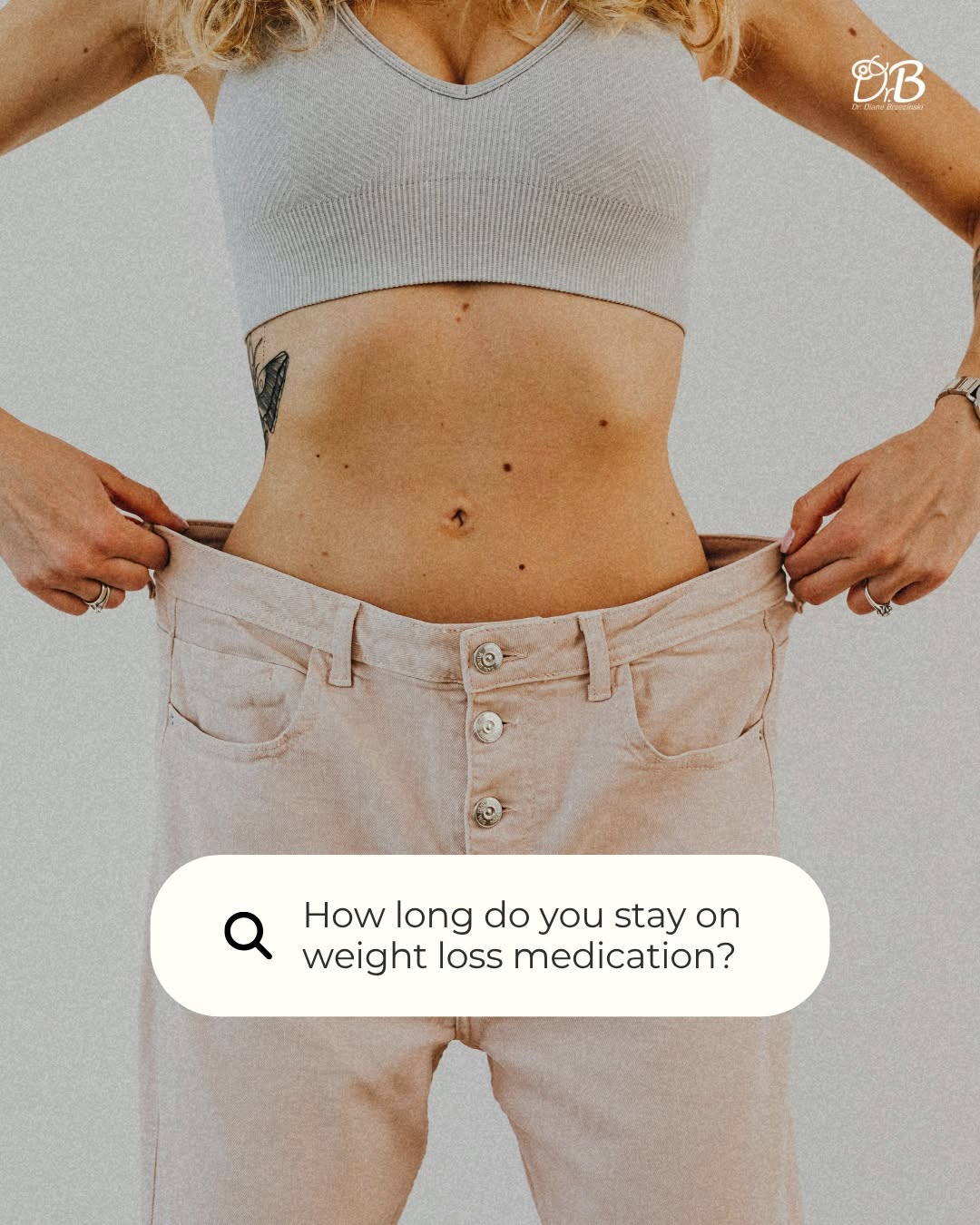 Instagram post by Dr. Diane Brzezinski, DO: Wondering how long you'll actually need to stay on weight loss medication? The honest answer: it depends. Many patients use medication throu…