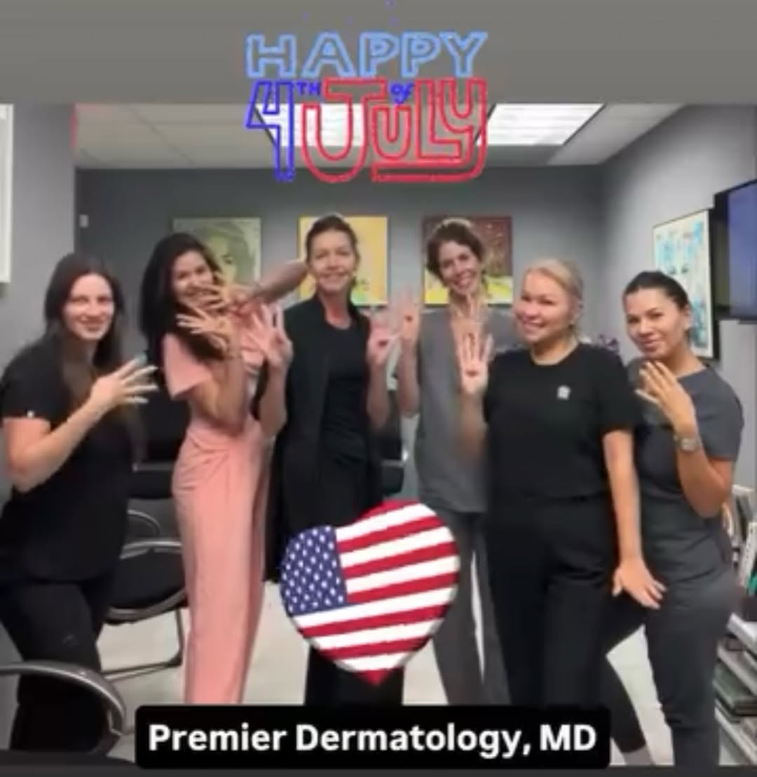 Instagram post by Dr. Donna Bilu Martin: Happy 4th from pdmd! We will be closed Monday, July 6th for America's birthday. See you Tuesday! #dermatology #dermatologist #boardcertified…