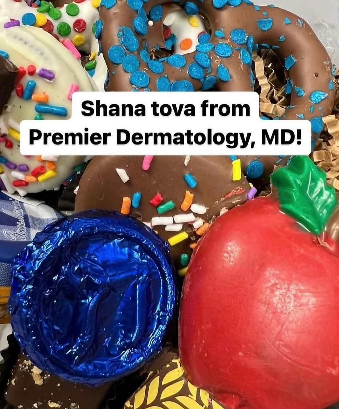 Instagram post by Dr. Donna Bilu Martin: Shana tova - Happy New Year - from Premier Dermatology, MD! Wishing all health, peace, happiness and great skin! #roshhashana #shanatova #je…