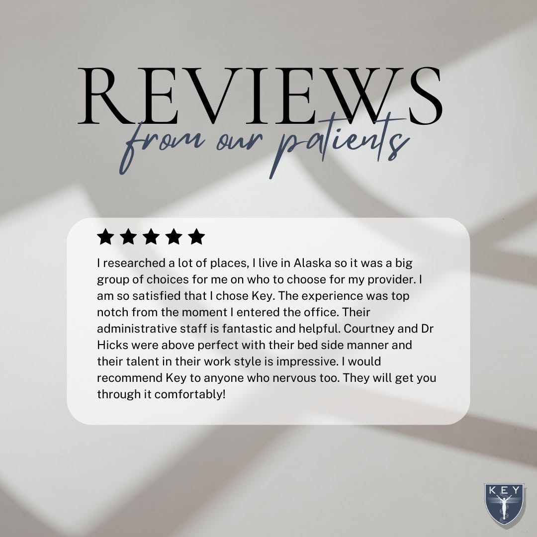 Instagram post by Dr. Douglas J. Key: Cheers to Patient Happiness! 🥂 We appreciate your thoughtful reviews and are thrilled to know we've made a positive impact on your journey…