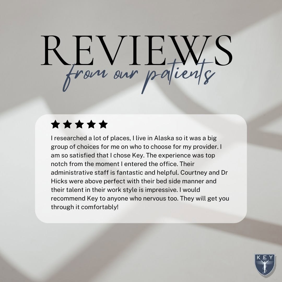 Instagram post by Dr. Douglas J. Key: A warm thank you to our valued patient for sharing their positive experience at Key Laser Institute! Your words motivate us to keep raising …