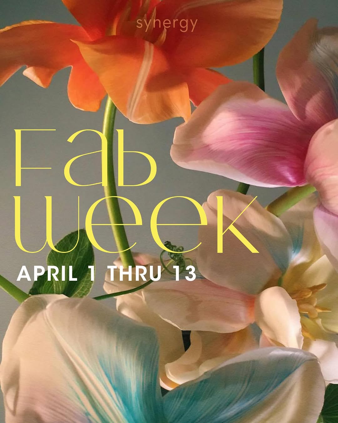 Instagram post by Dr. Duncan B. Hughes: Are you ready to spring into FAB Week at Synergy? 🌱 ✨ April 1st thru April 13th✨ Get ready to SAVE on your favorite treatments + services a…