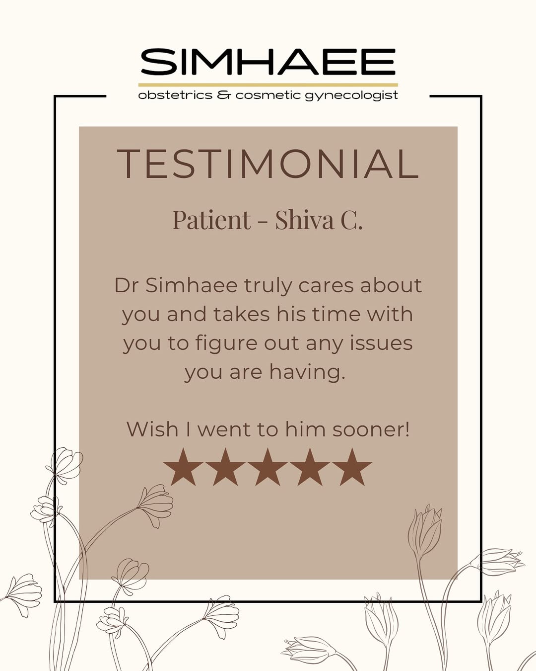 Instagram post by Dr. E. Jacob Simhaee: Thank you to our patient Shiva for your lovely review and kind words. @simhaeecosmetic @simhaeeobgyn 516-365-6167 simhaeeobgyn.com