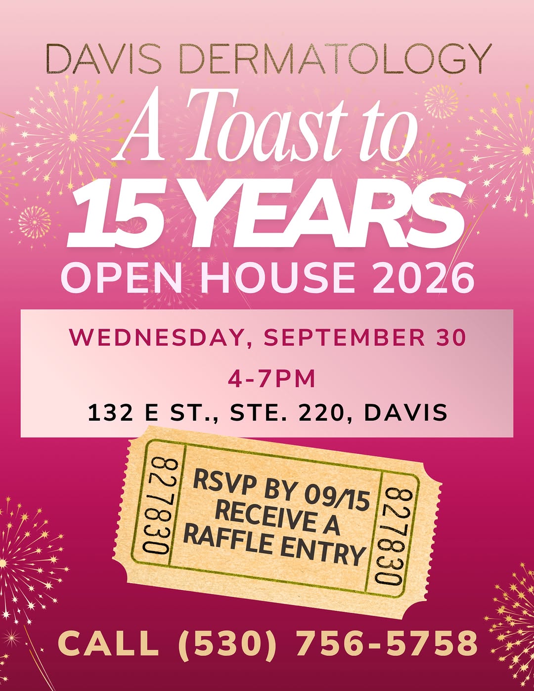 Instagram post by Dr. Earlyn Noll: 🎟️ Want a complimentary raffle ticket at our Open House? Today is the last day to RSVP to receive yours! Join us September 30 from 4–7 PM a…