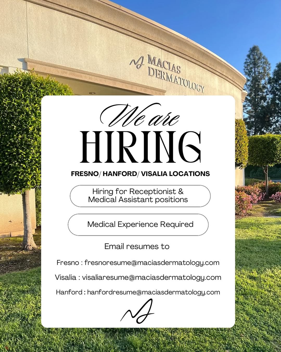 Instagram post by Dr. Edgar Sinai Macias: 🎉 Big News from Macias Dermatology! 🎉 We’re excited to announce that Macias Dermatology is growing to better serve patients throughout the…
