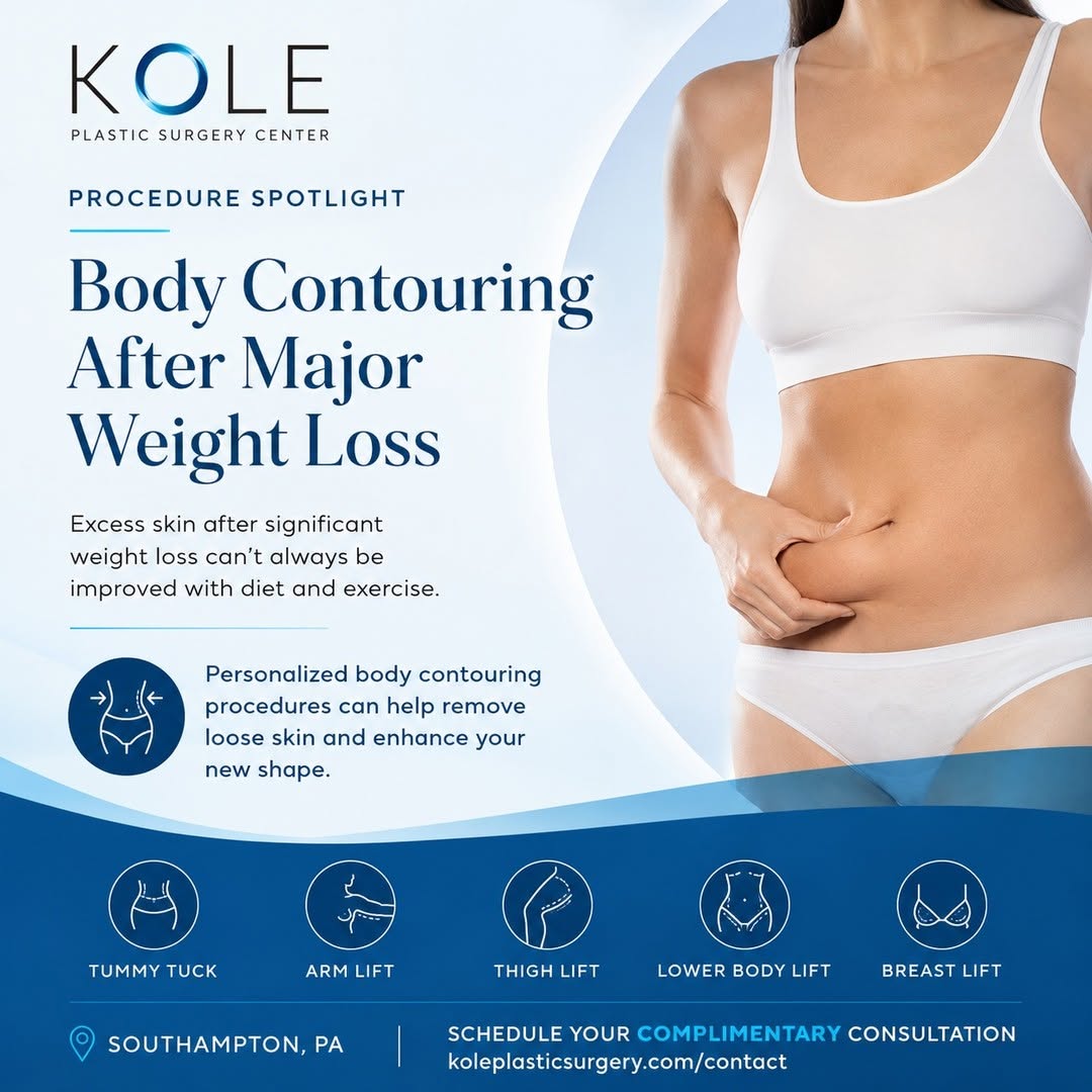 Instagram post by Dr. Edward Kole, DO: You lost the weight—but what happens when the loose skin stays? ✨ 𝗣𝗥𝗢𝗖𝗘𝗗𝗨𝗥𝗘 𝗦𝗣𝗢𝗧𝗟𝗜𝗚𝗛𝗧: 𝗕𝗼𝗱𝘆 𝗖𝗼𝗻𝘁𝗼𝘂𝗿𝗶𝗻𝗴 𝗔𝗳�…