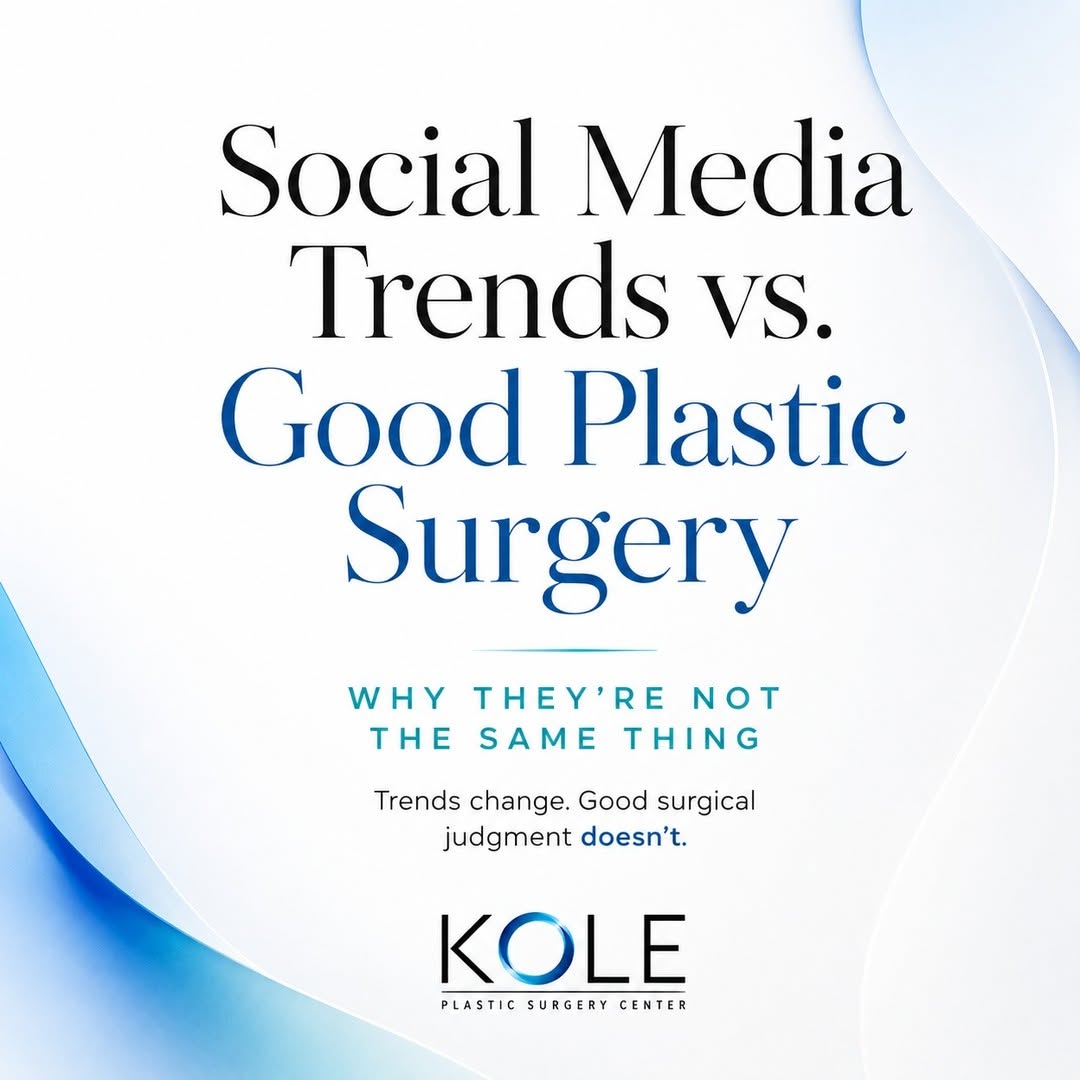 Instagram post by Dr. Edward Kole, DO: 𝗬𝗼𝘂𝗿 𝗳𝗮𝗰𝗲 𝗮𝗻𝗱 𝗯𝗼𝗱𝘆 𝗮𝗿𝗲𝗻'𝘁 𝘁𝗿𝗲𝗻𝗱𝘀. Social media can be great for inspiration—but it can also make one particular ae…