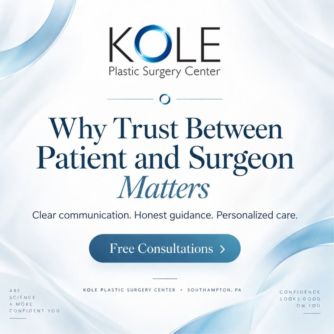 Instagram post by Dr. Edward Kole, DO: 𝗧𝗿𝘂𝘀𝘁 𝗶𝘀 𝗼𝗻𝗲 𝗼𝗳 𝘁𝗵𝗲 𝗺𝗼𝘀𝘁 𝗶𝗺𝗽𝗼𝗿𝘁𝗮𝗻𝘁 𝗽𝗮𝗿𝘁𝘀 𝗼𝗳 𝗰𝗵𝗼𝗼𝘀𝗶𝗻𝗴 𝗮 𝗽𝗹𝗮𝘀𝘁𝗶𝗰 𝘀𝘂𝗿𝗴𝗲𝗼𝗻. You should…