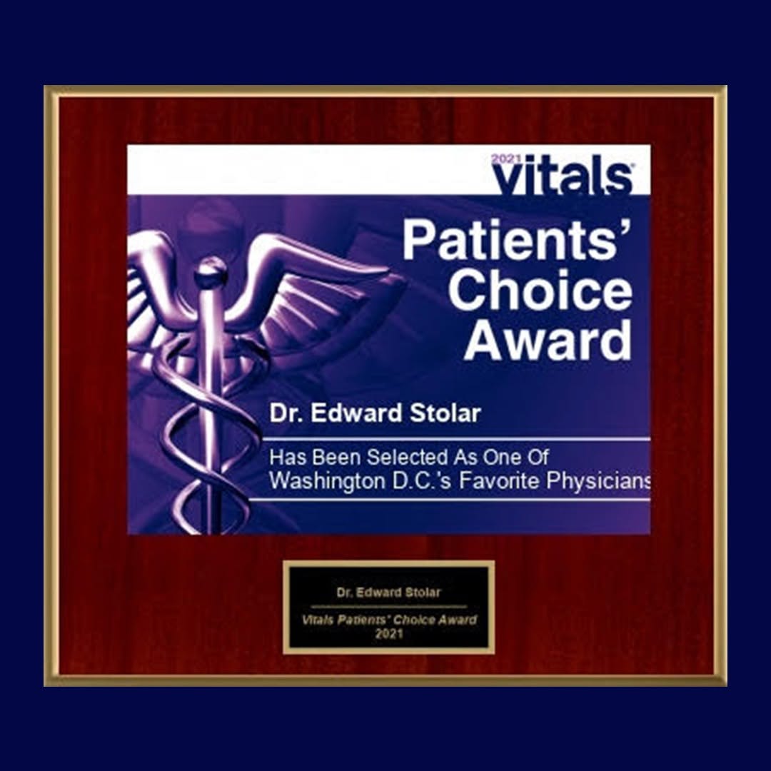 Instagram post by Dr. Edward Stolar: Congratulations Dr. Edward Stolar! 2021 Vitals Patients' Choice Award