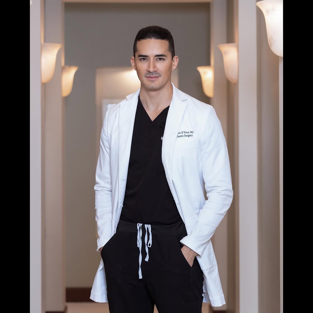 Instagram post by Dr. Elbert Vaca: New headshots 🧼 @aracreativeideas & @nathaliashumacher 🙌 #plasticsurgery #facelift #necklift #rhinoplasty #blepharoplasty #browlift #breas…