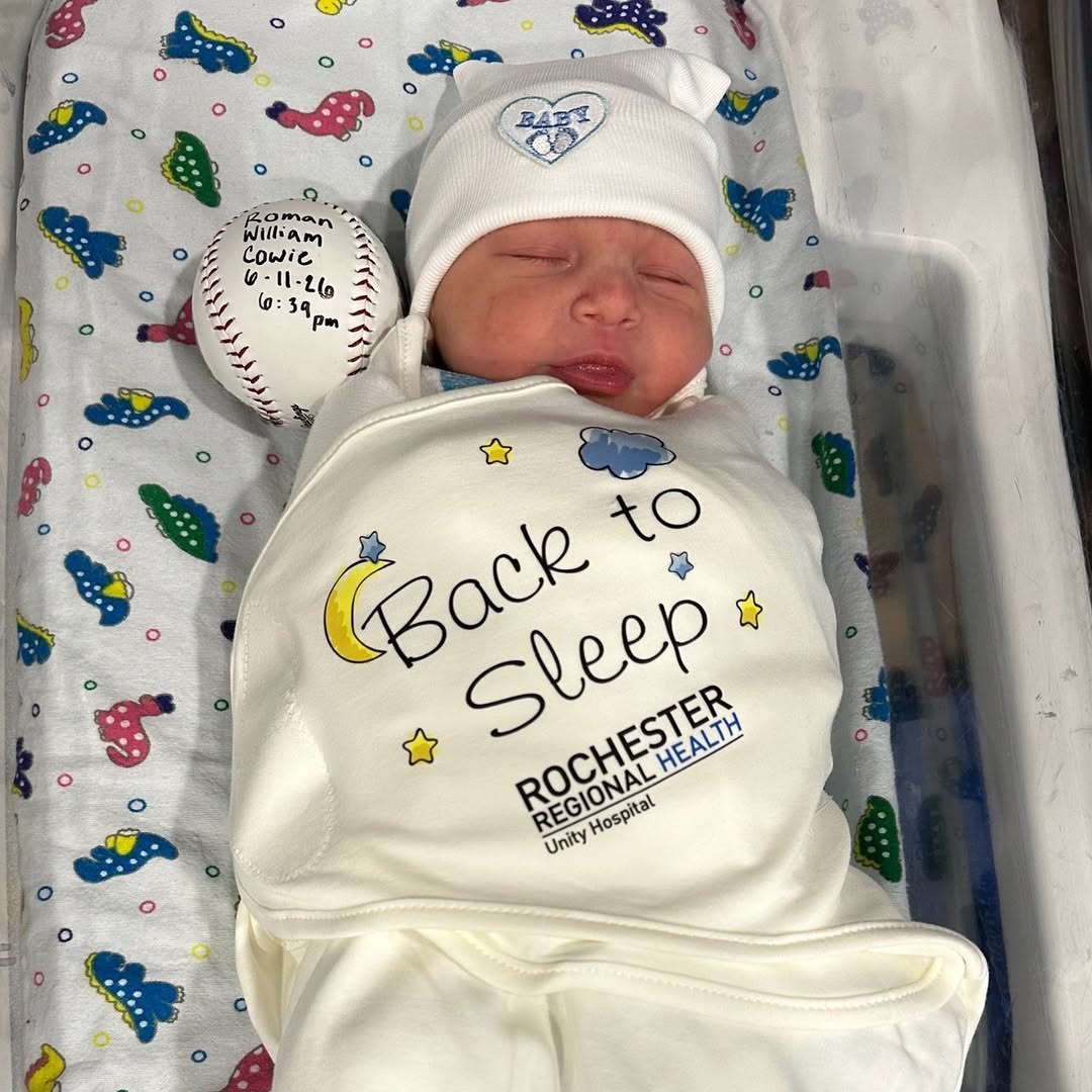 Instagram post by Dr. Elizabeth Arthur: Dad mode: activated ⚾ 🧸 We loved surprising new dads at Rochester General Hospital and Unity Hospital ahead of Father's Day with a few spec…