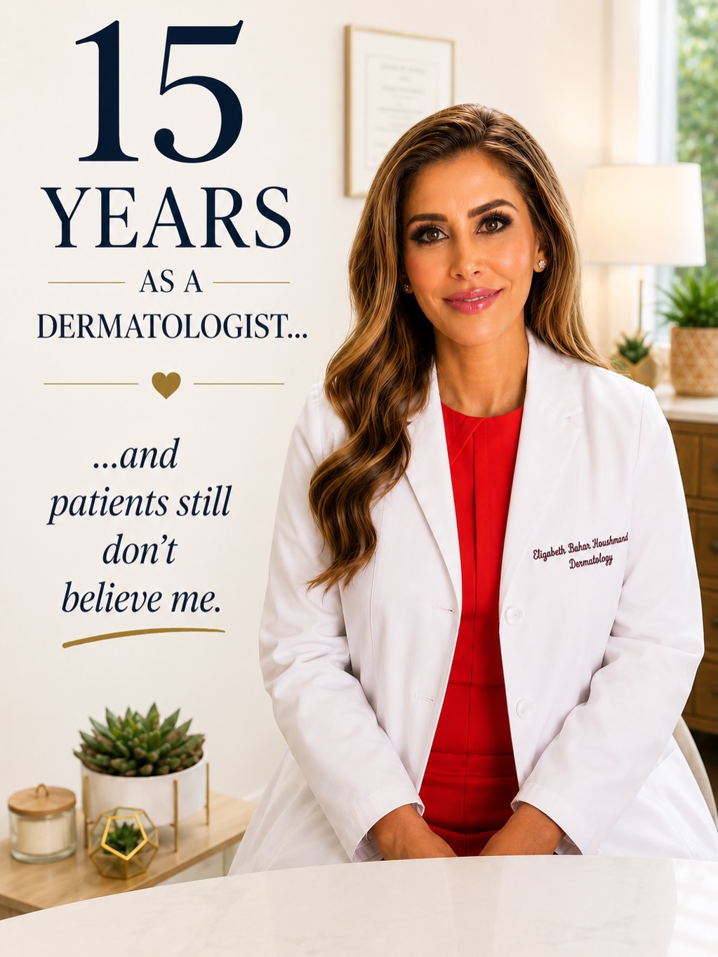Instagram post by Dr. Elizabeth Bahar Houshmand: 15 years as a dermatologist… and these are the products I recommend over and over again. Sometimes it’s not the most expensive product that …
