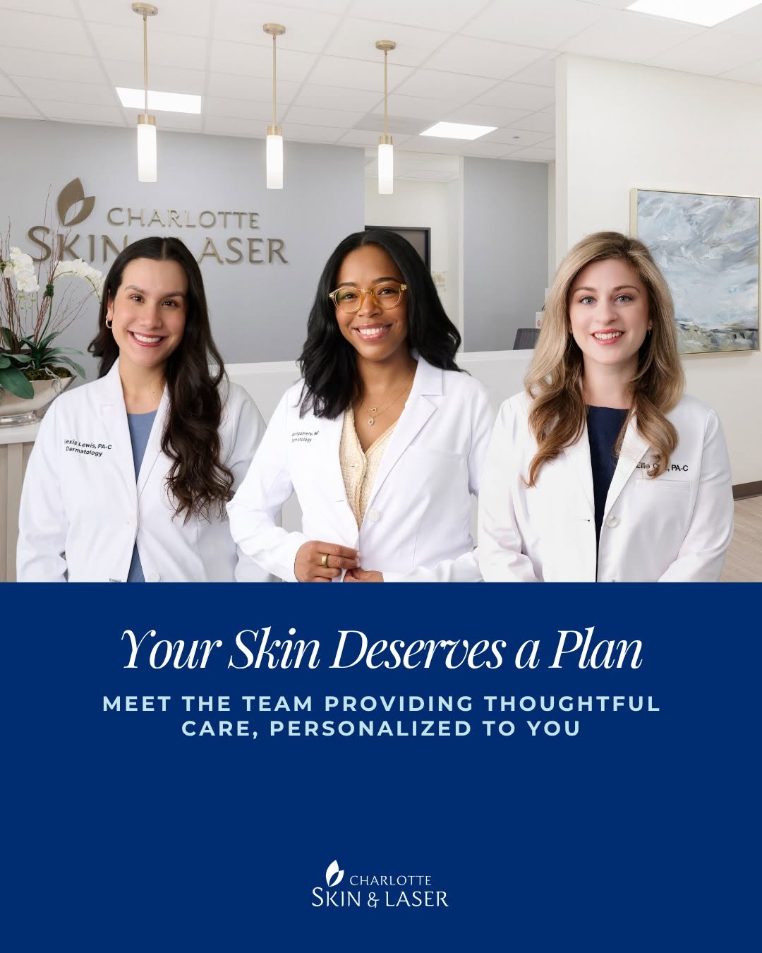 Instagram post by Dr. Elizabeth F. Rostan: Your skin deserves a plan — and a team that actually listens. At Charlotte Skin & Laser, every provider brings something unique to the table…