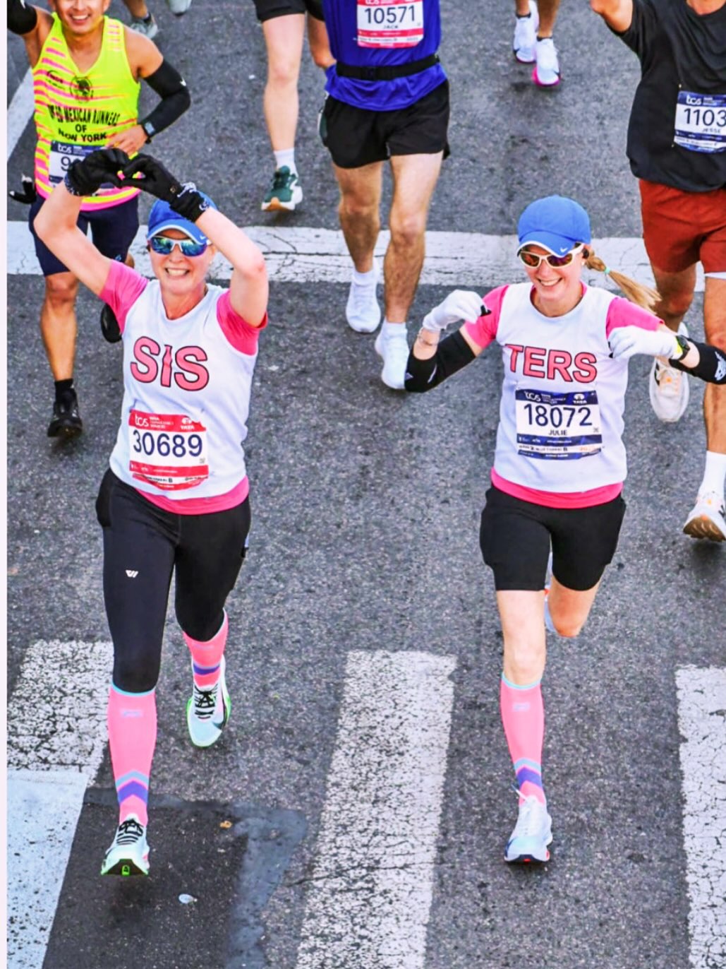 Instagram post by Dr. Elizabeth K. Hale: Crossing the finish line in Central Park hand-in-hand is an indescribable feeling for us! Our “perfect” race has everything to do with the i…