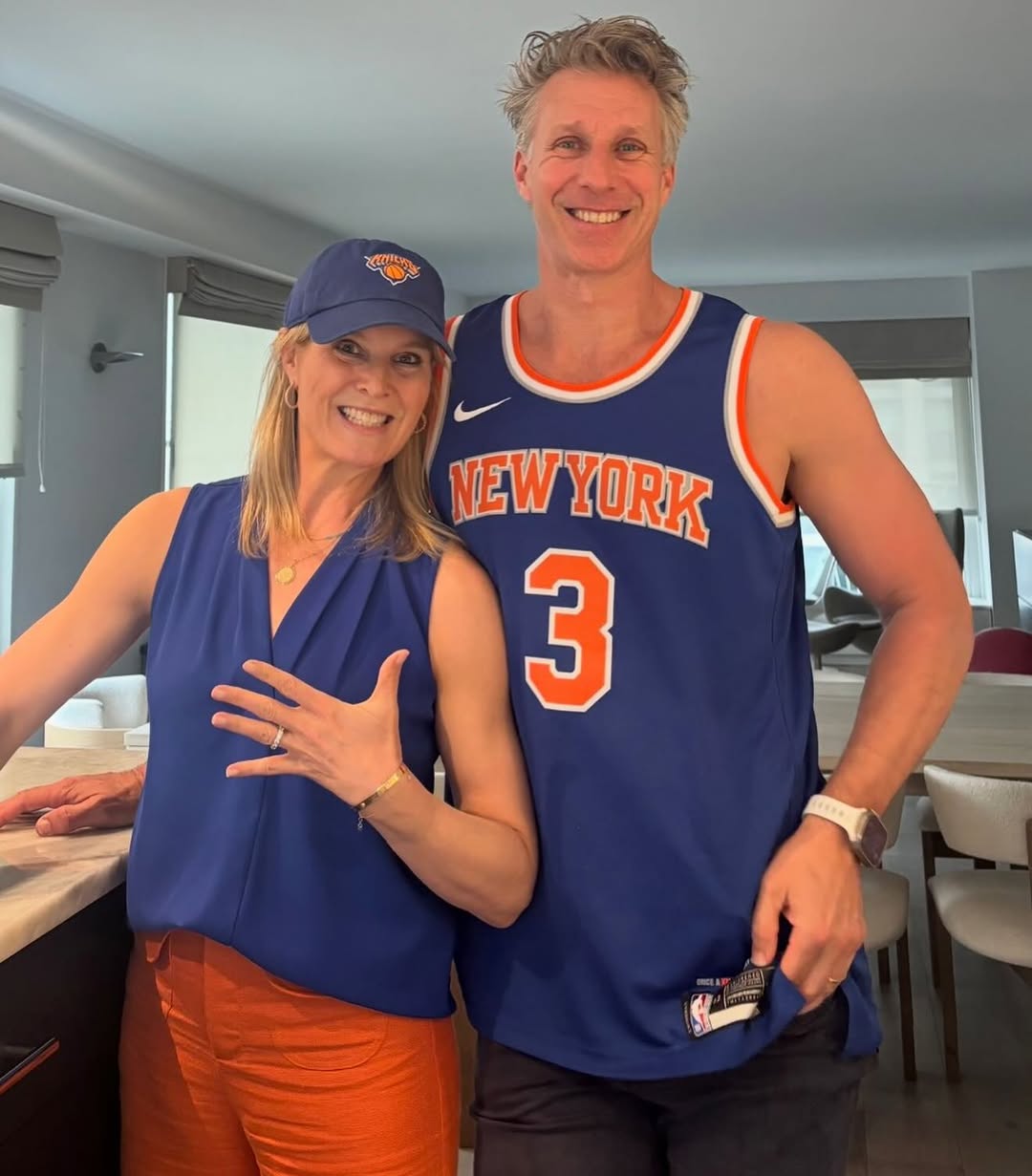 Instagram post by Dr. Elizabeth K. Hale: Knicks fever 🧡💙 The last time they won was the year I was born. Let’s go Knicks, it’s been a long time coming!! #knicksin5 #nyknicks #knic…