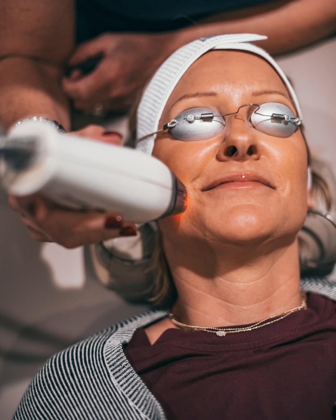 Instagram post by Dr. Elizabeth R. Blakemore: Wondering what all the buzz is about? 🤍 Red Light Therapy is one of the most talked about skin treatments right now and we have it! Link in…