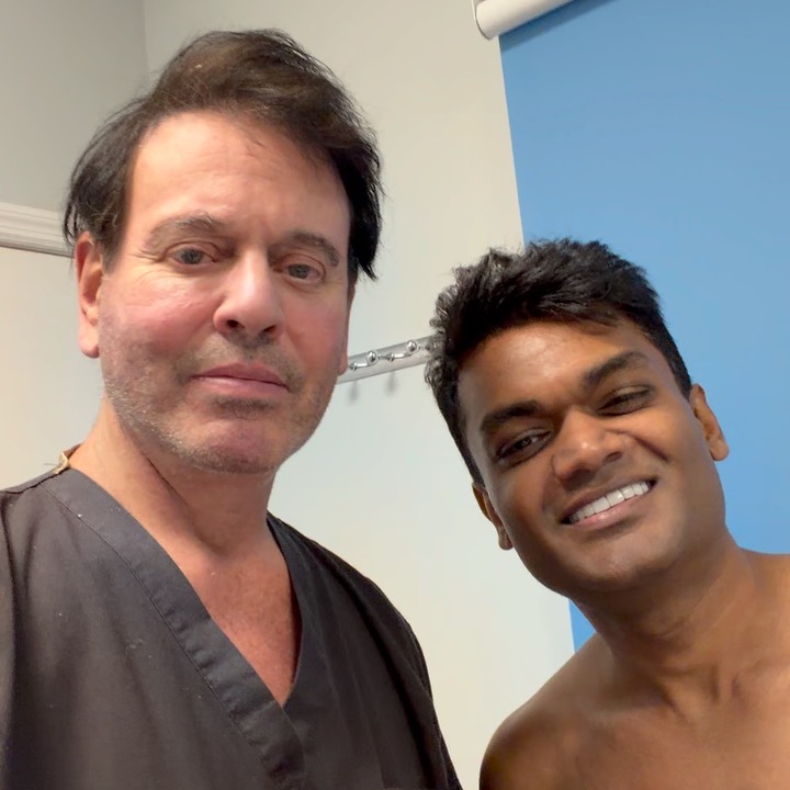 Instagram post by Dr. Elliot M. Heller: Patient feedback post! Our amazing patient is beyond happy with his results of liposuction with tummy tuck. Swipe to see his before and afte…