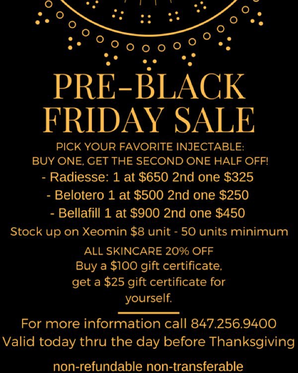 Instagram post by Dr. Elysa Fisher: #pre-blackfridaysale #injectables #fillers #sunevamedical #skincare #merz #womenslifecenter #plasticsurgery