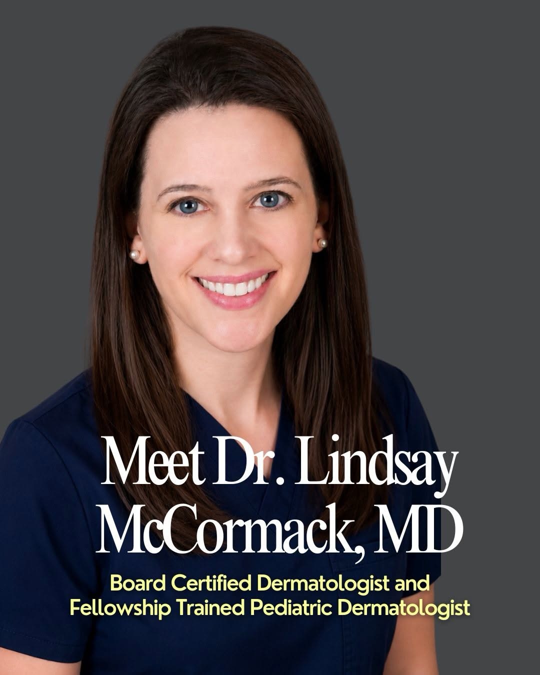 Instagram post by Dr. Emily M. Wise: 📣 We’re so excited to introduce Dr. Lindsay McCormack, MD!! Dr. McCormack is a Board-Certified Dermatologist and Fellowship Trained Pediatr…