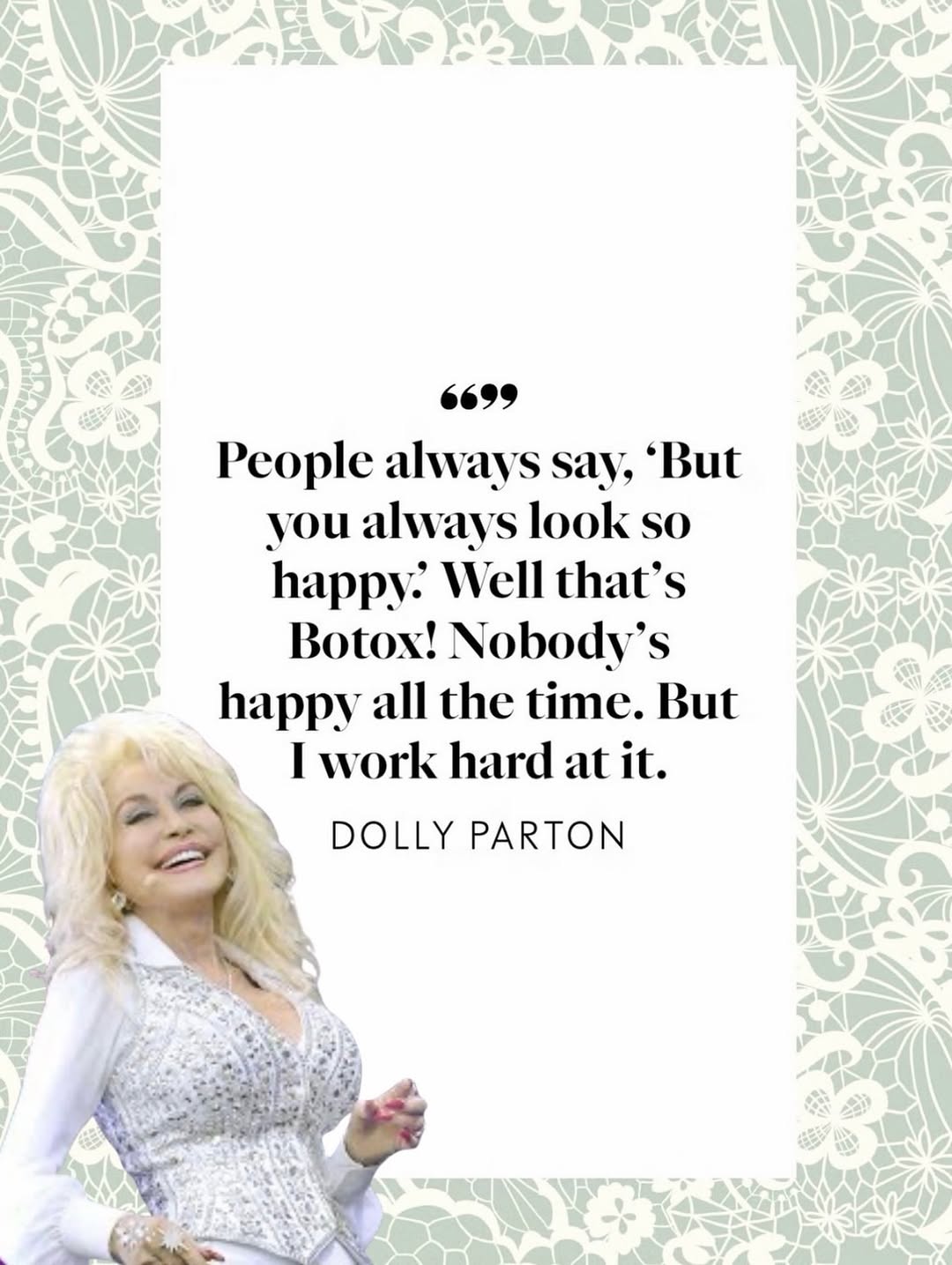 Instagram post by Dr. Emily M. Wise: Dolly Parton was an icon but more than anything she was incredibly generous and kind. She once said, “My true belief with most things, is yo…