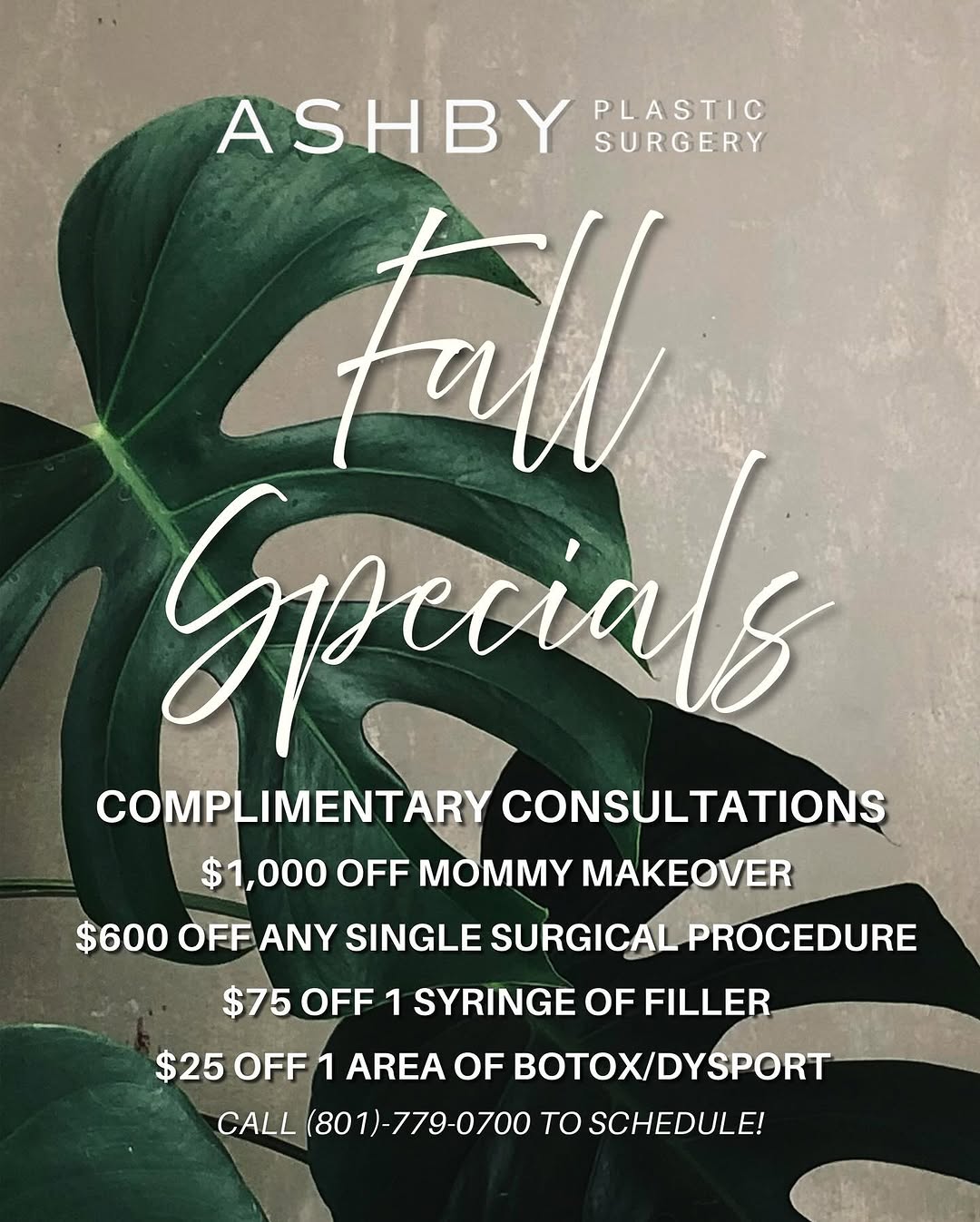Instagram post by Dr. Eric Ashby: Come enjoy these Huge savings! We are Offering for a limited time Complimentary Consultations #fallishere 🍂🍁 Also our Fall Giveaway is com…
