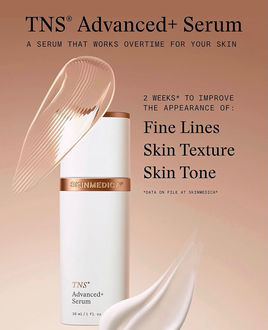 Instagram post by Dr. Eric Egozi: Another pump closer to age-defying results 🌟 @skinmedica TNS® Advanced+ Serum features a dual-chambered formula that works together to addr…