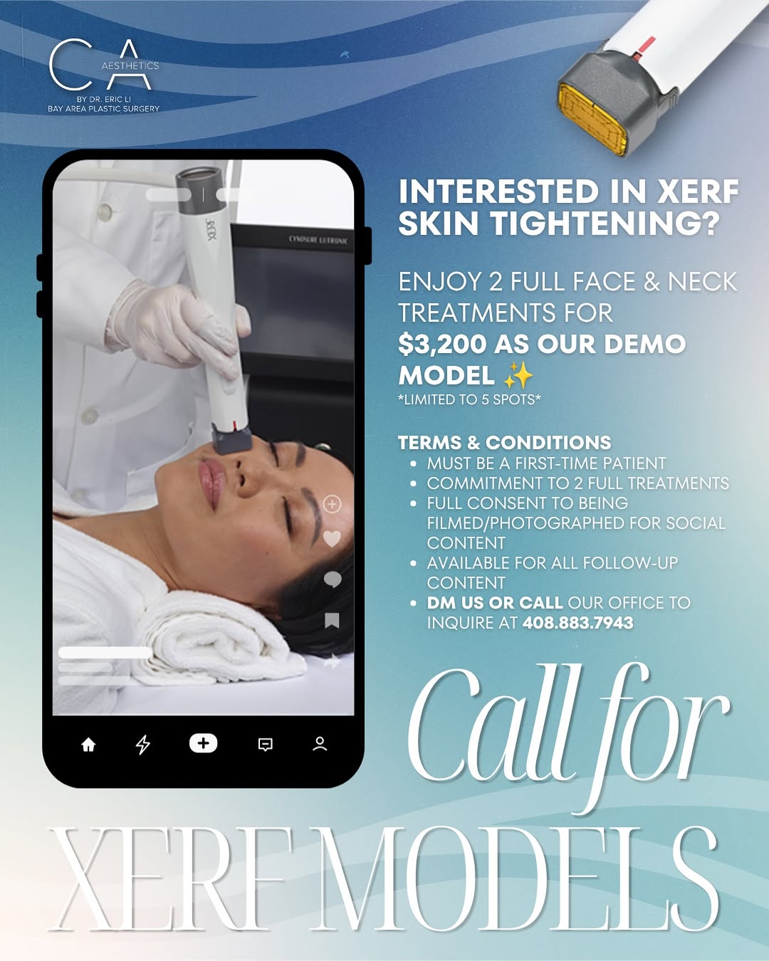 Instagram post by Dr. Eric YK Li: ⏳ DON’T MISS OUT on EXCLUSIVE SAVINGS⏳ Two weeks ago we opened up our exclusive Xerf Model Call, and spots are already filling up fast! If y…