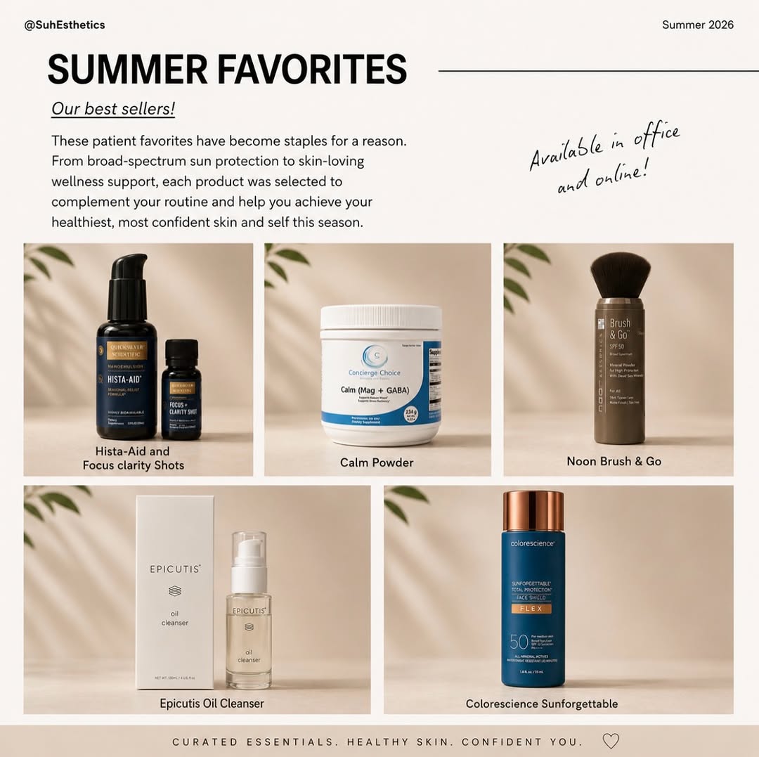 Instagram post by Dr. Erik Suh: ☀️ SUMMER FAVORITES ARE HERE ☀️ These are the products our team reaches for again and again—and the ones our patients can’t stop loving. Fro…