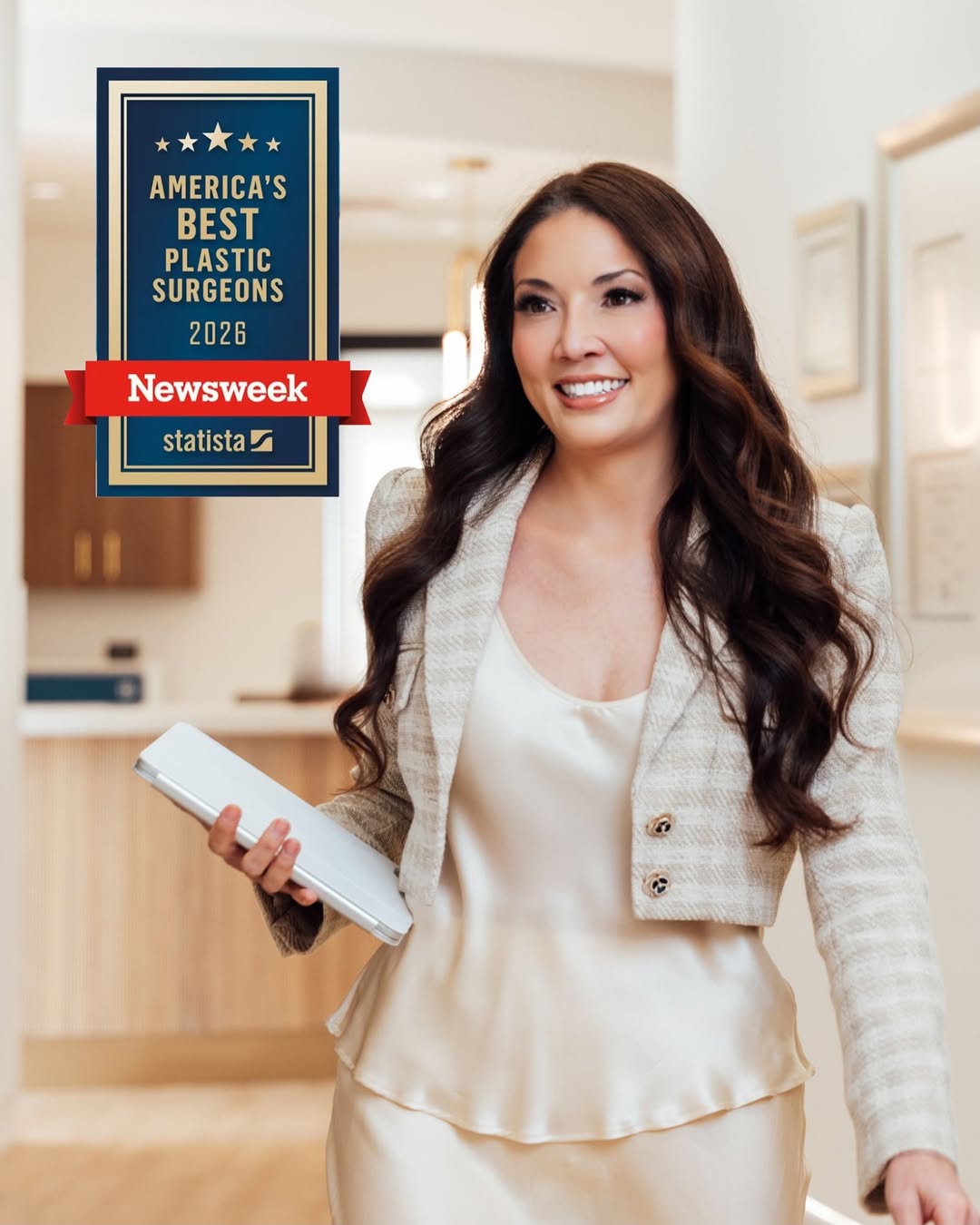 Instagram post by Dr. Erika Sato: I’m incredibly honored to share that I have been recognized by @newsweek and Statista as one of America’s Best Plastic Surgeons 2026 in Lipo…