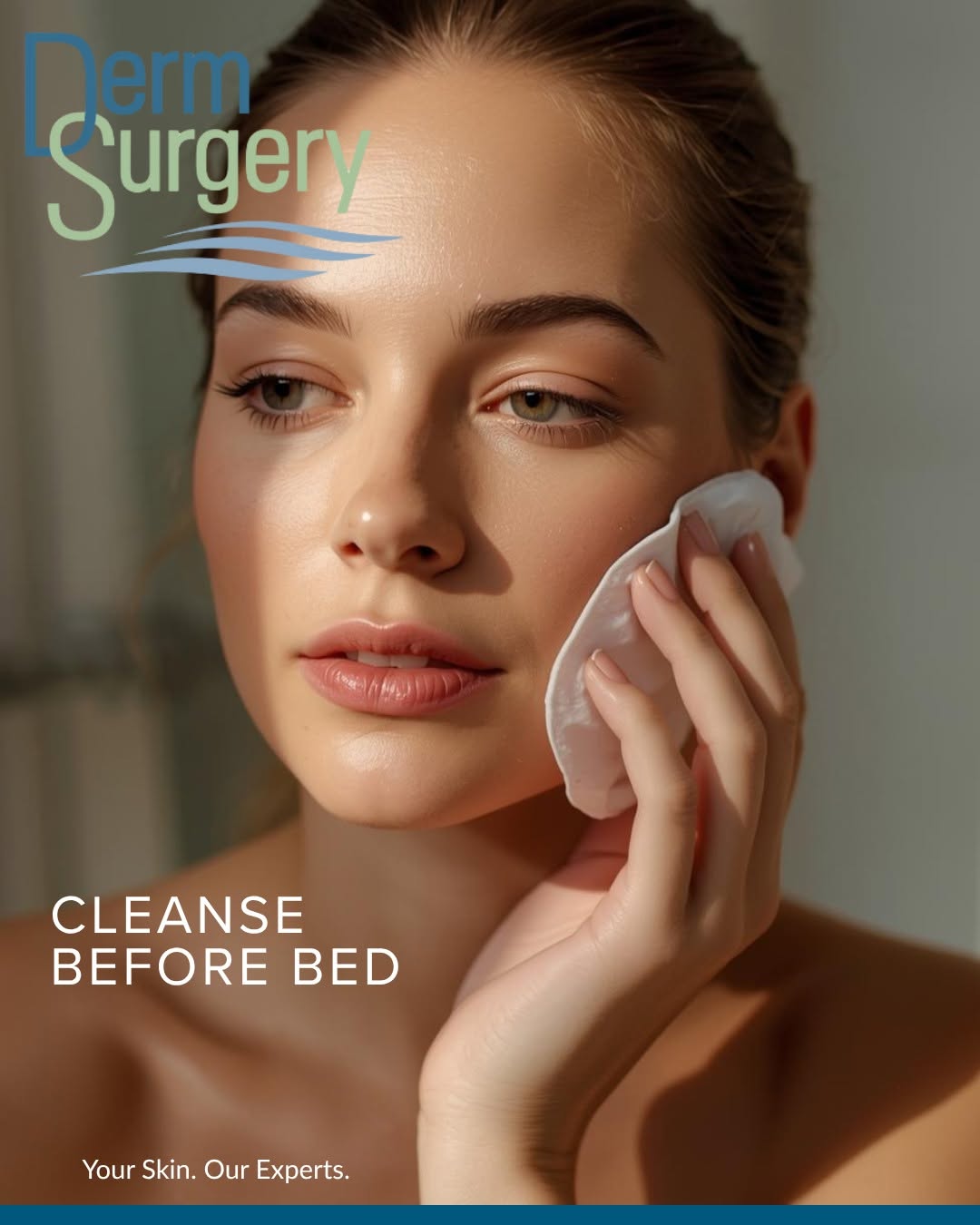 Instagram post by Dr. Esta Kronberg: Beauty sleep starts with clean skin! 💤✨ Sleeping in makeup can clog pores and dull your glow — so don’t skip that nightly cleanse. Your ski…