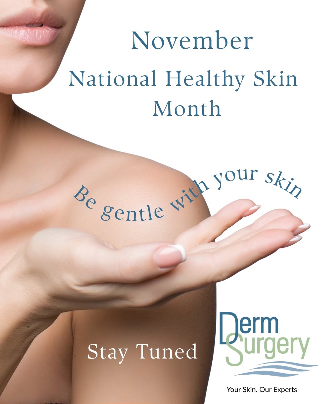 Instagram post by Dr. Esta Kronberg: 🍂Stay Tuned! November is National Healthy Skin Month! 🍂 Be gentle with your skin and give it the care it deserves. ✨ ✅ Schedule your annua…