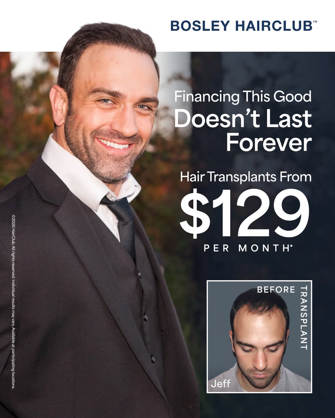 Instagram post by Dr. Eugene Rodillo: Thinking about a hair transplant? Now is the time to take a closer look. 🔍 Bosley HairClub brings together a personalized consultation, per…