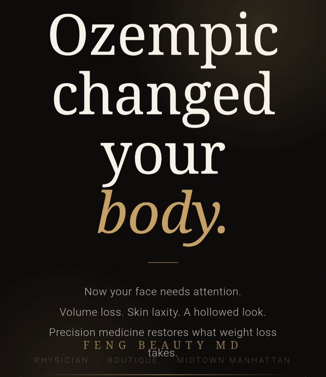 Instagram post by Dr. Evelyn Feng: Ozempic reshaped your body. Now let's restore your face. Volume loss, skin laxity, and hollowing are real — and treatable. Precision medicin…