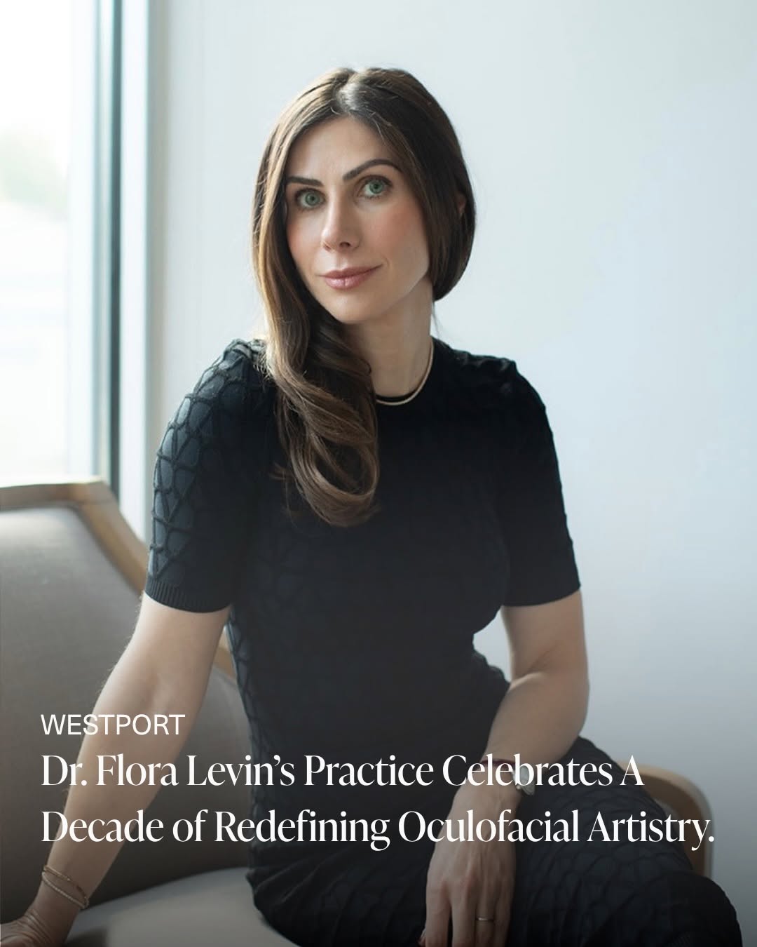 Instagram post by Dr. Flora Levin: 👁️ MEET THE FOUNDER 👁️ With her practice CELEBRATING TEN YEARS in Connecticut, Flora Levin, MD, FACS is one of the most respected oculofac…