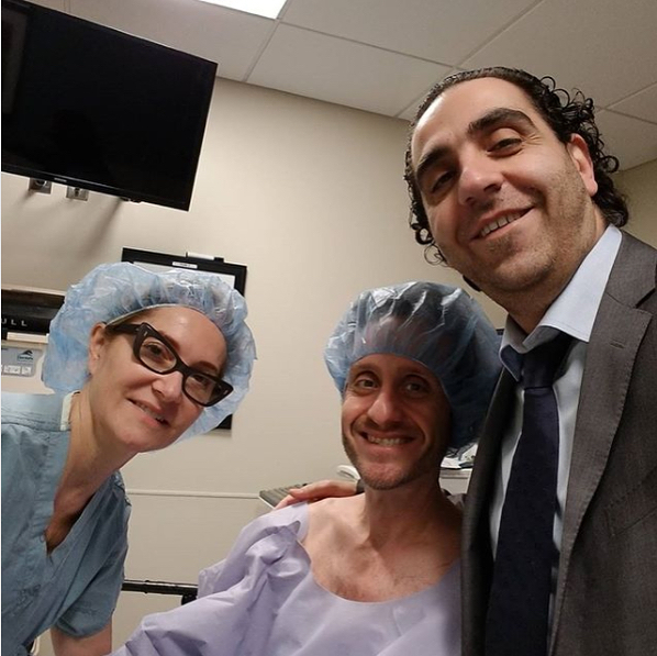 Instagram post by Dr. Florence Mussat: Dr. Mussat and Rami Lutfi, MD working together to give this patient the quality of life he deserves! A year ago, had the pleasure of helping…