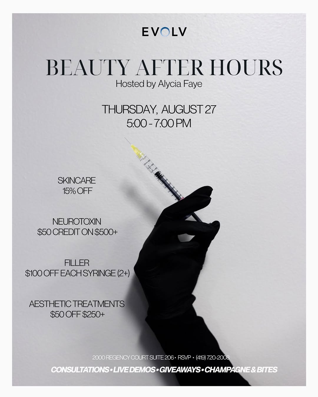 Instagram post by Dr. Frank Barone: Consider this your invite. 💌 Beauty After Hours with @alyciafayeh. Good company, all things beauty, and a night made for the girls. RSVP th…