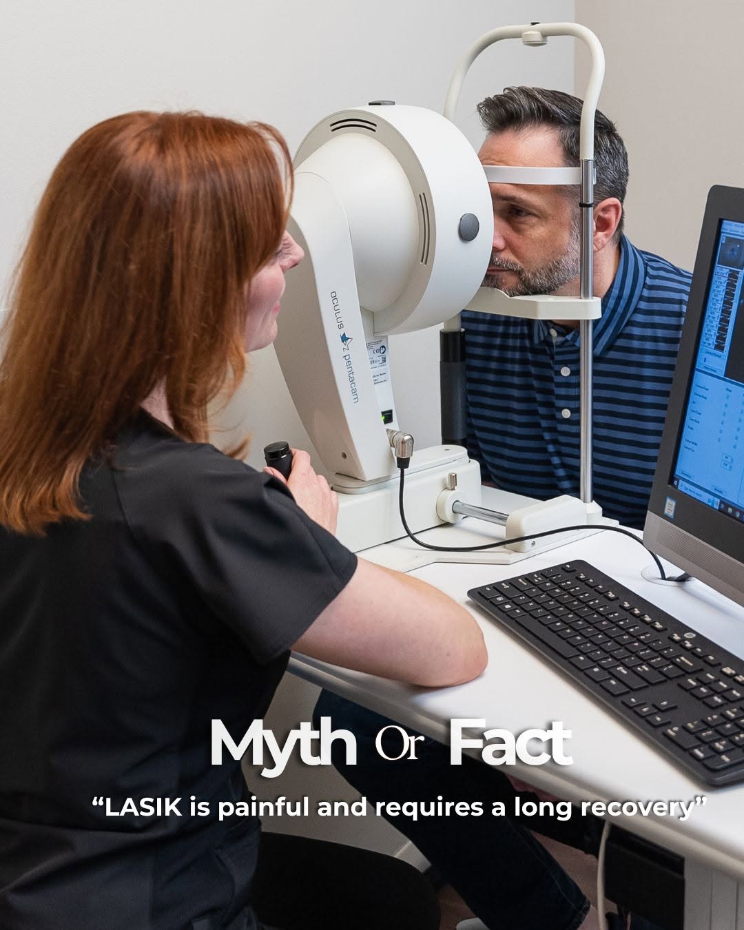 Instagram post by Dr. G. Brock Magruder Jr.: That is a #Myth 👓 One of the biggest misconceptions about LASIK is that it is painful with a long recovery and most patients are surprised …
